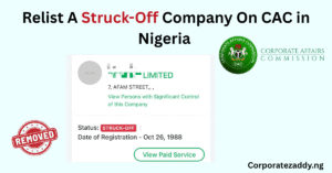Relist A Struck Off Company On CAC in Nigeria