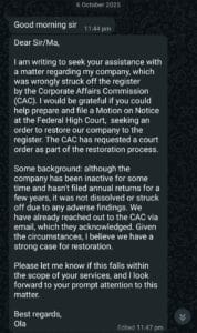 Dormant company delisting in Nigeria