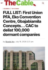 List of CAC delisted companies in Nigeria